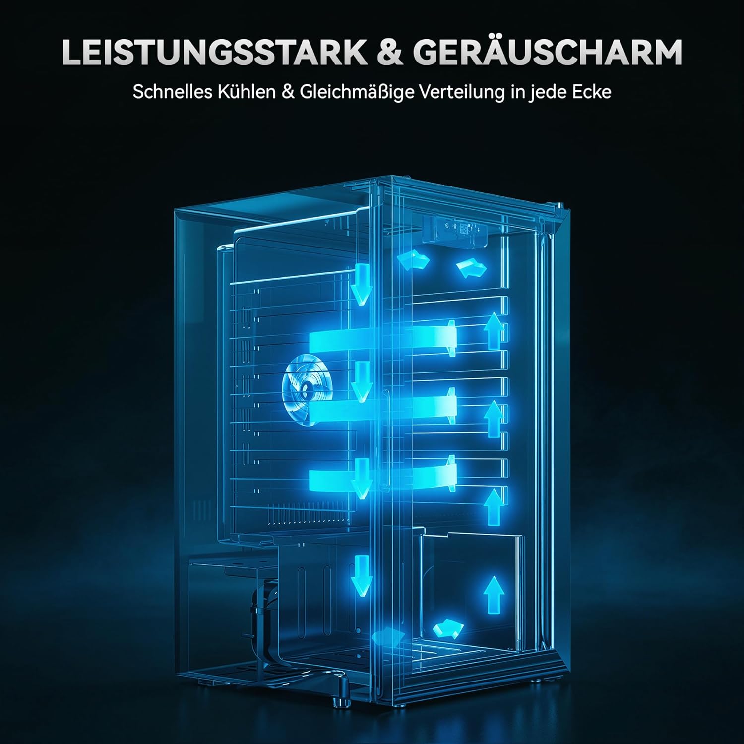 95L Getränkekühlschrank mit Klima KÜHLUNG | Neu: Gleichmäßige Kühlung & frostfrei | 4 verstellbare Ablagen für 130 Dosen | Für Bar, Büro & Haushalt