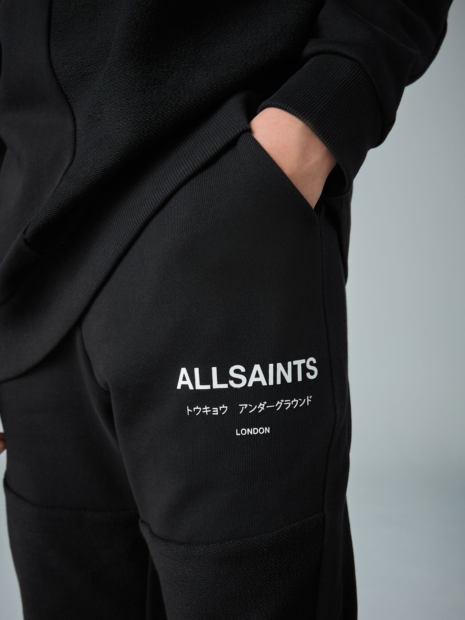 Zwart - smALLSAINTS Underground Oversized Textured Panel Sweatshirt and Joggers Set