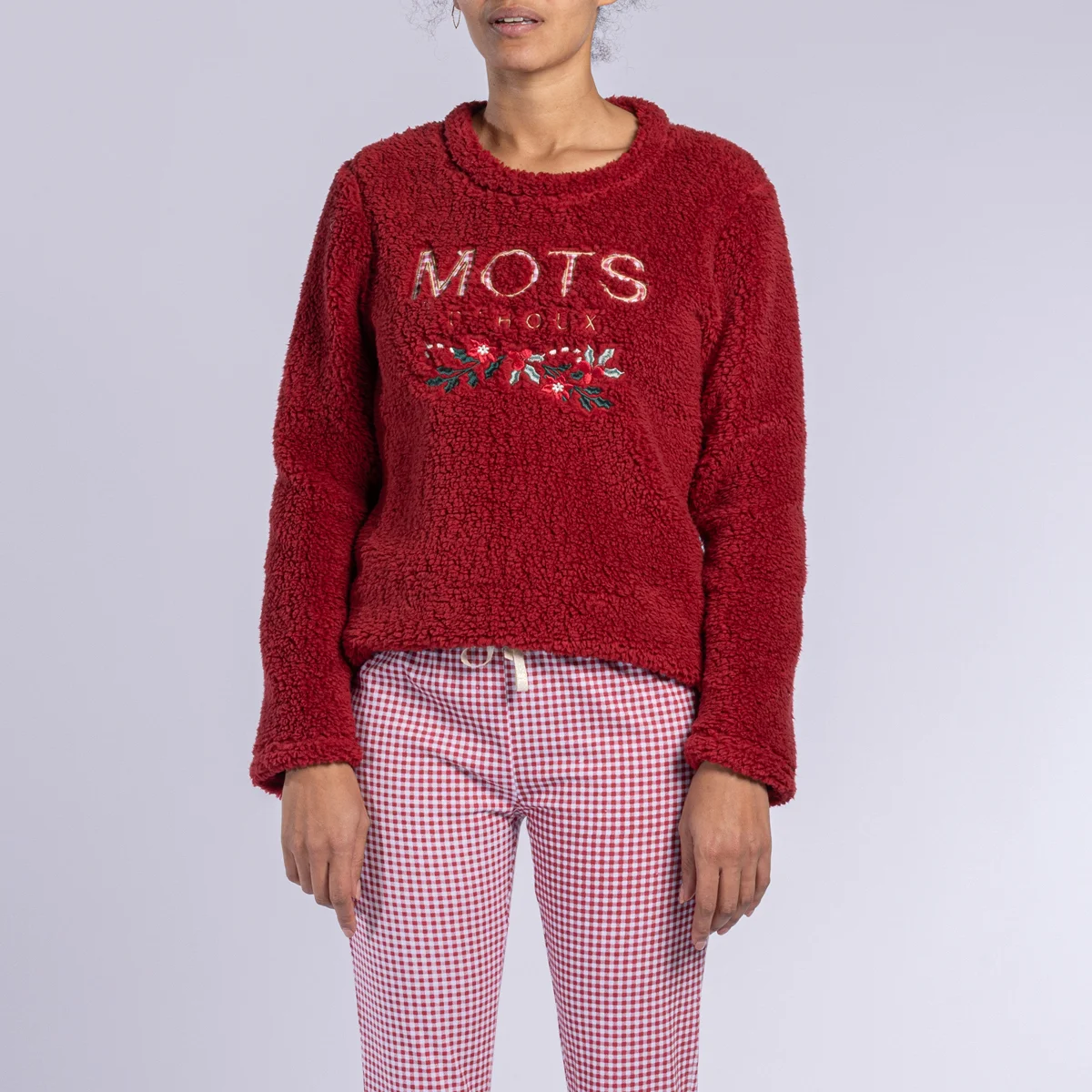 Pyjama femme HOUX rouge/carreaux