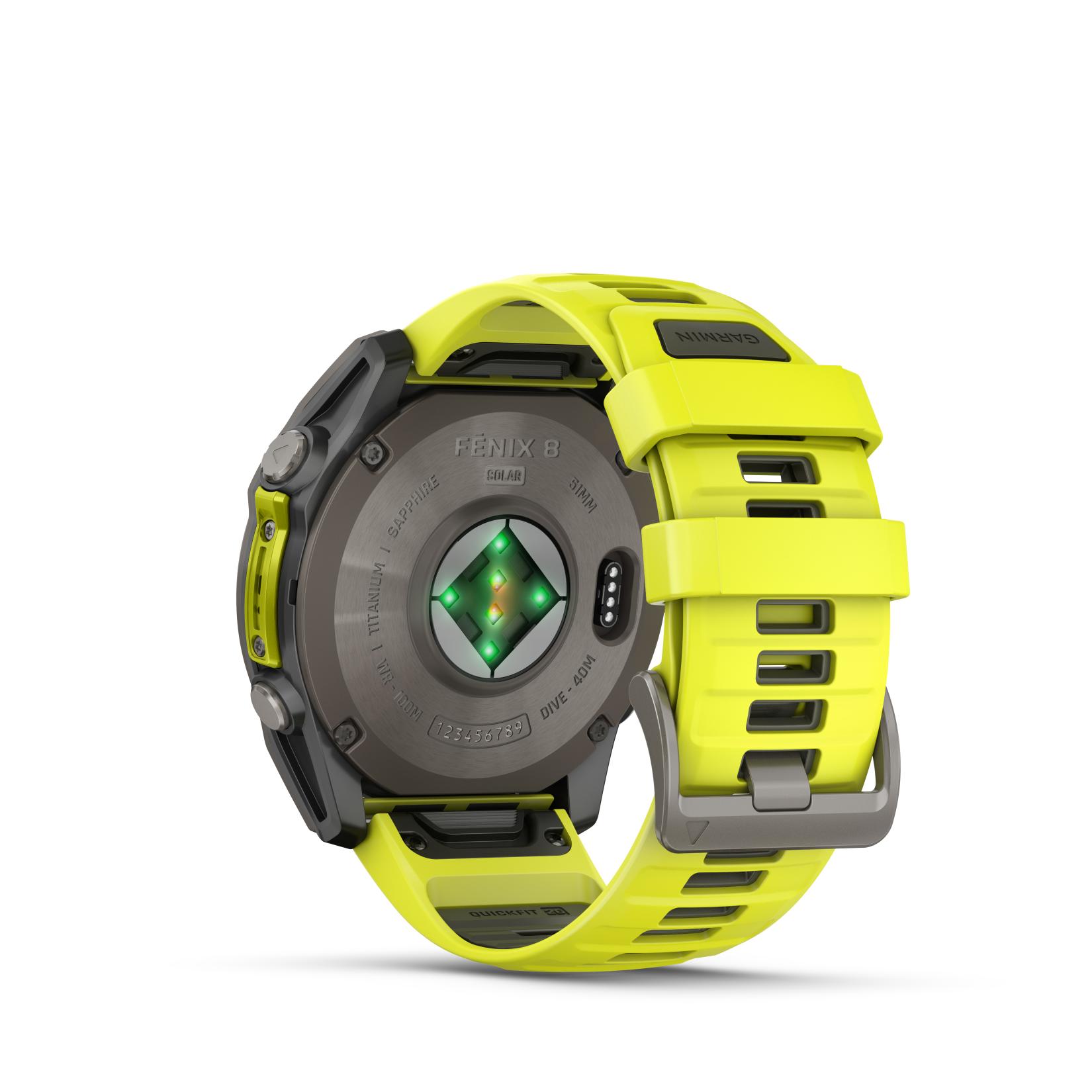 Garmin Fenix 8 47mm Sapphire Solar Titan/Yellow