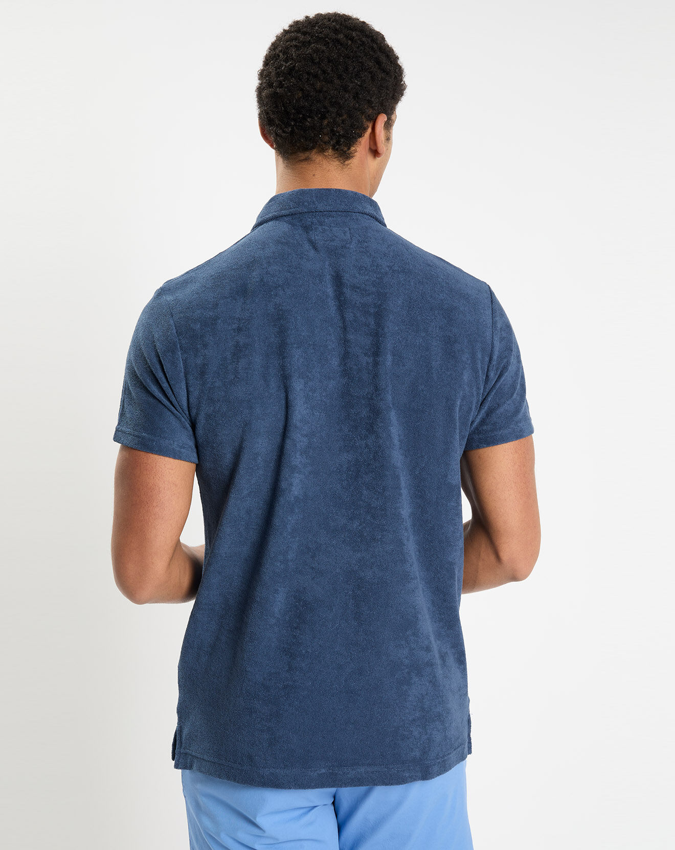 Hackett London Polo Regular Fit uni éponge bleu