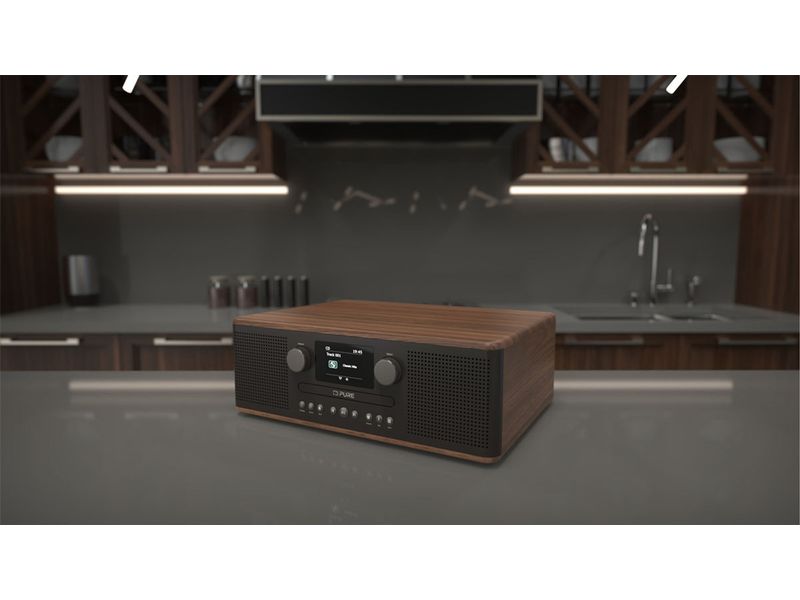 Pure DAB  Radio Classic C-D6 Walnuss/Schwarz DAB  Radio mit CD-Player
