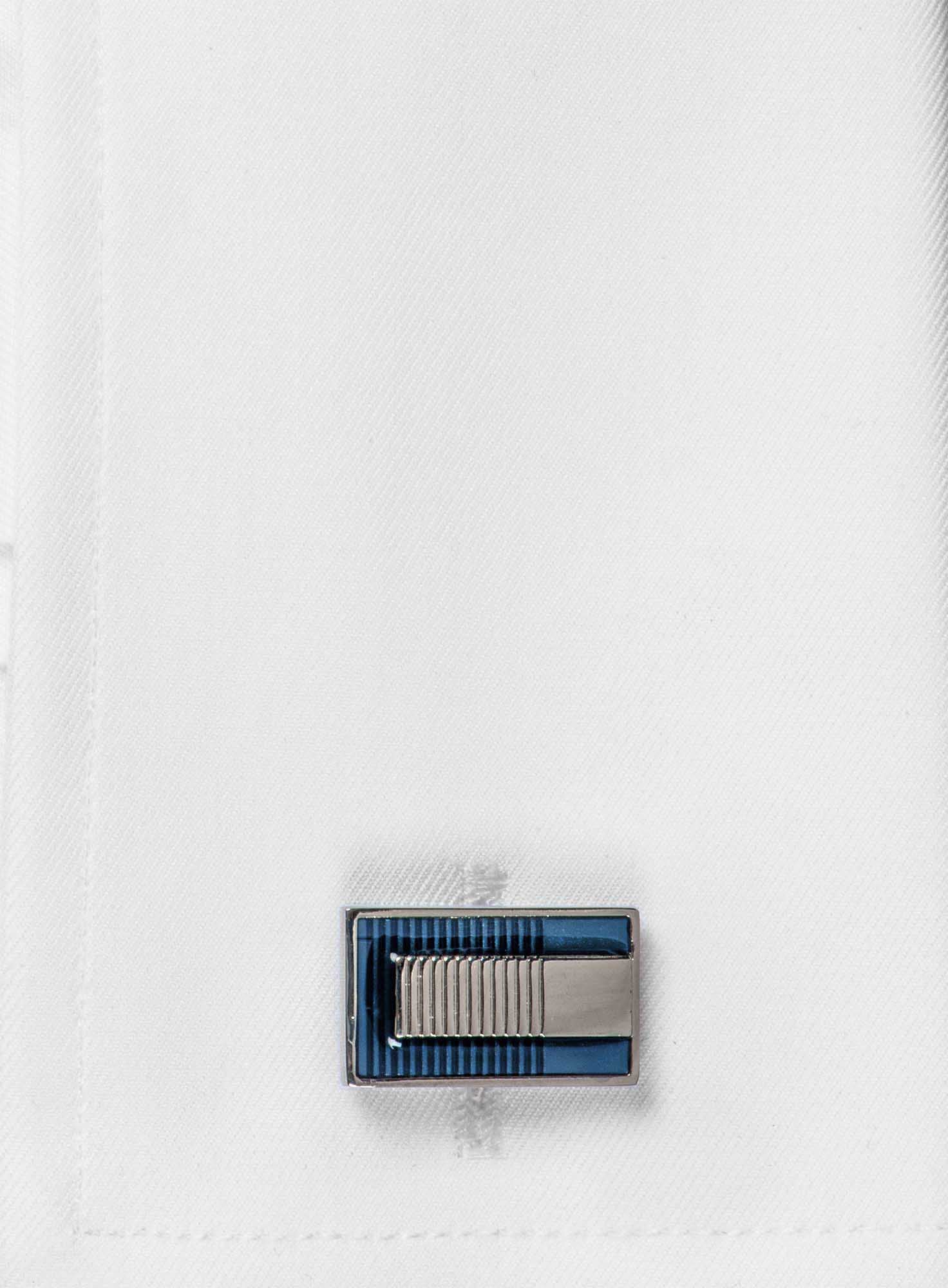 Boutons de manchette rectangle bleu