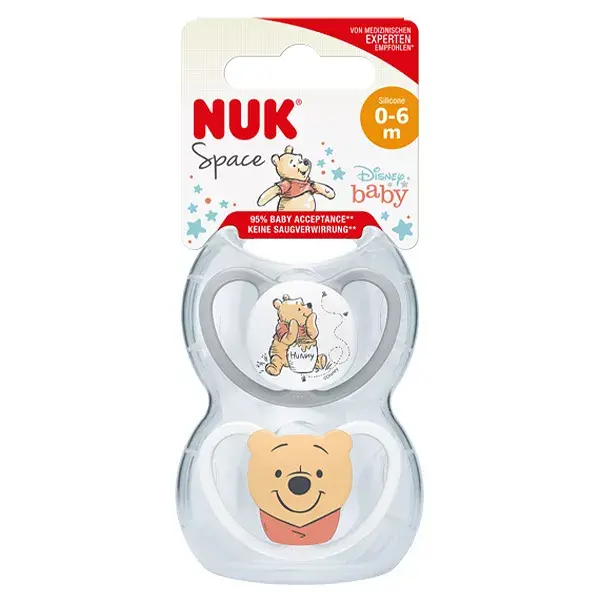 Chupetas Nuk 2 SPACE 0-6 meses Ursinho Pooh