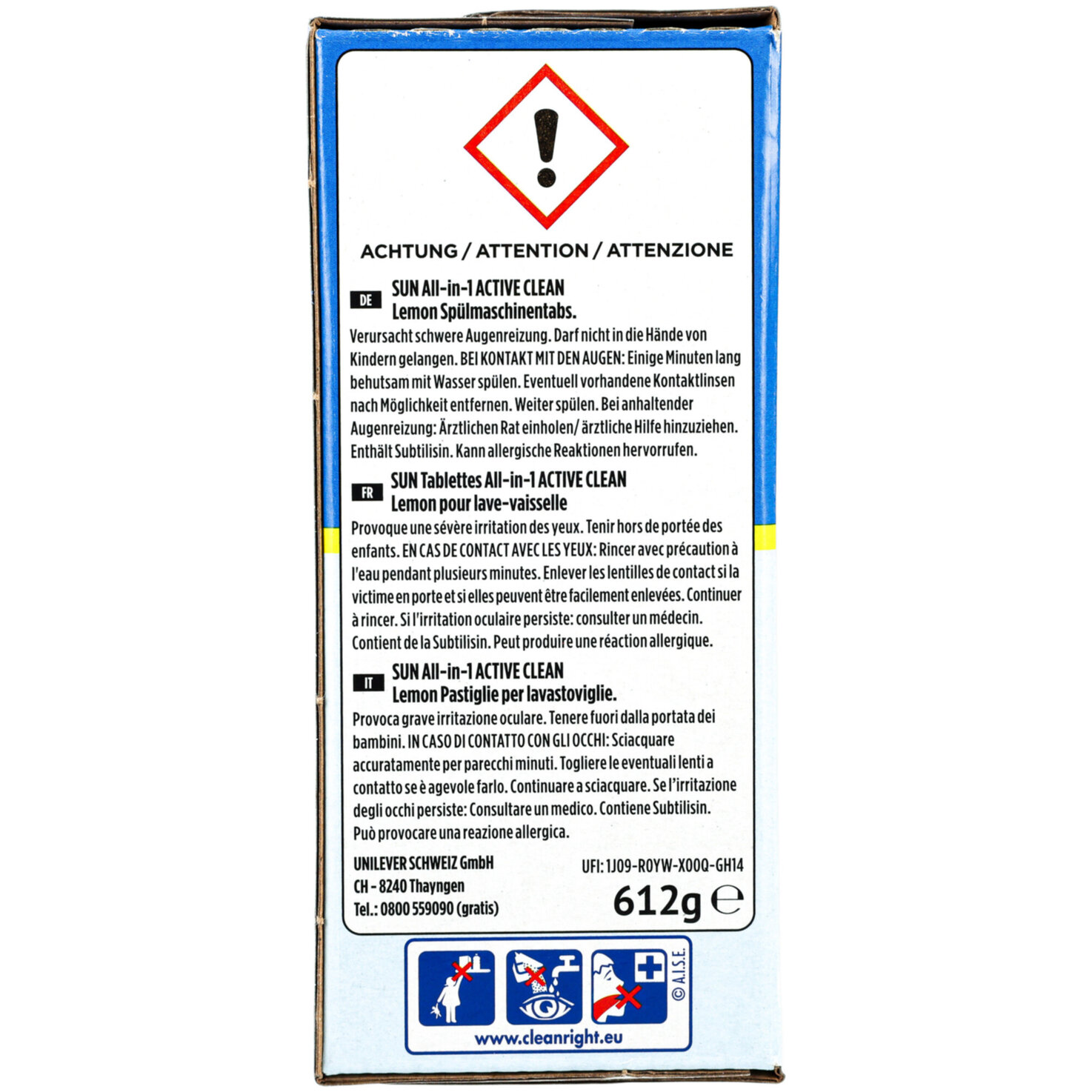 Sun All-in-1 Active Clean Geschirrspül-Tabs Lemon