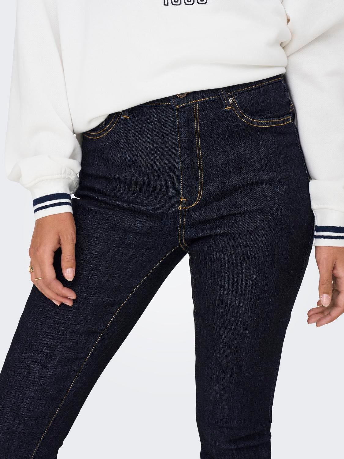 ONLROSE Hohe Taille Skinny Fit Jeans Dark Blue Denim