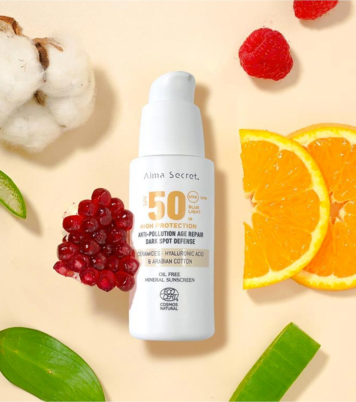 Alma Secret - Protetor solar facial FPS50 com cor - Areia