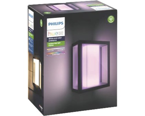 Philips Hue LED wandlamp White & Color Ambiance 1200 lm zwart 24x19 cm - Compatibel met SMART HOME van Hornbach