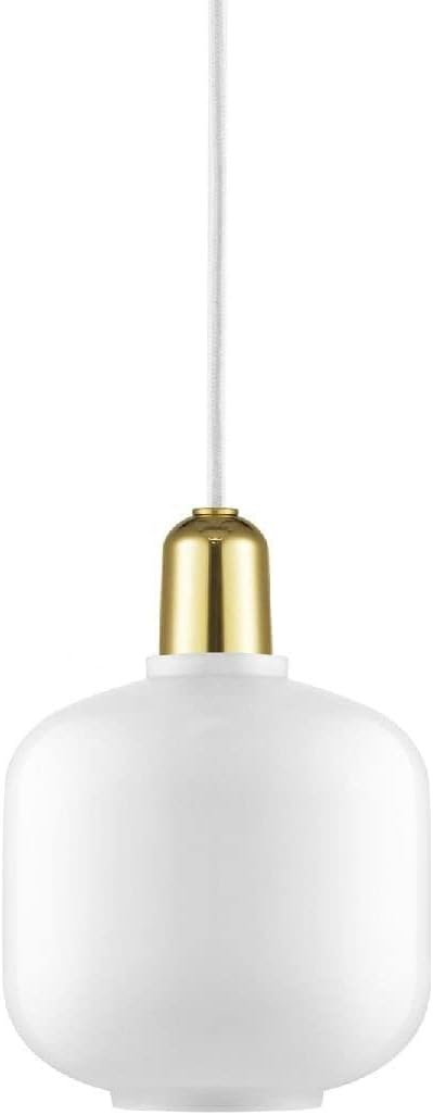 Normann Copenhagen Amp Pendellampe klein Weiß/Messing 17 x 14 cm
