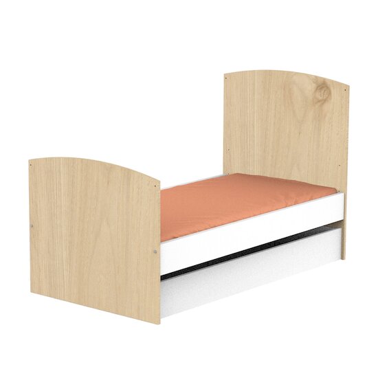 Alice Lit bébé évolutif   Blanc et bois        70 x 140 cm   de               Sauthon Baby's Sweet Home