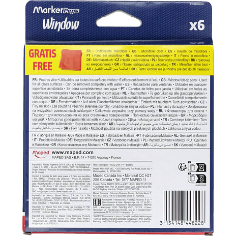 Maped Color'Peps vinduesmarkere - 6 stk.