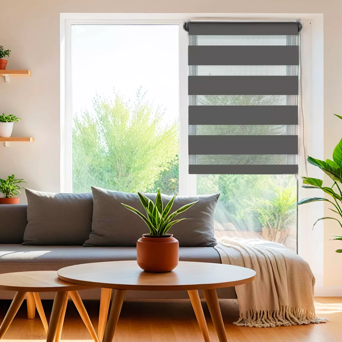 Store enrouleur Jour/Nuit (90 x 180 cm) Gris Anthracite