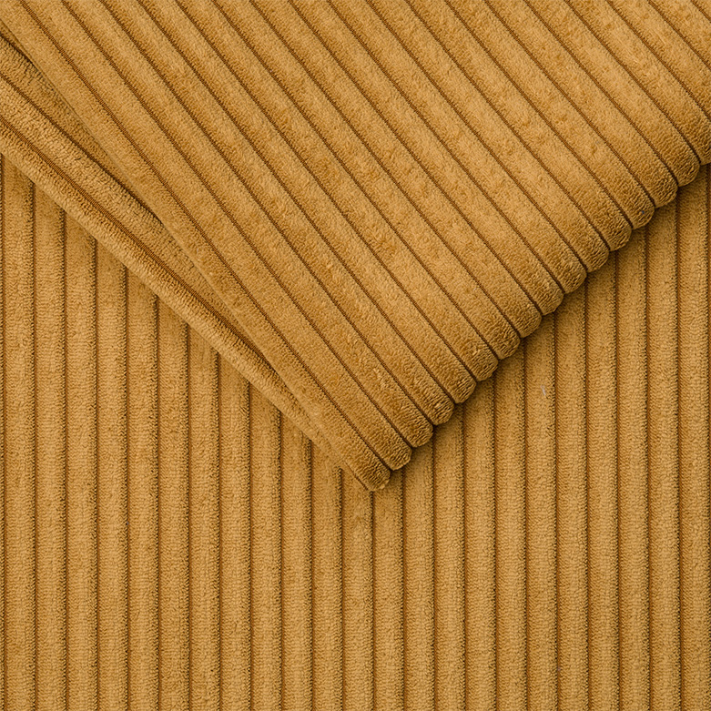 Hocker - mustard - Cord - Massivholzfüße