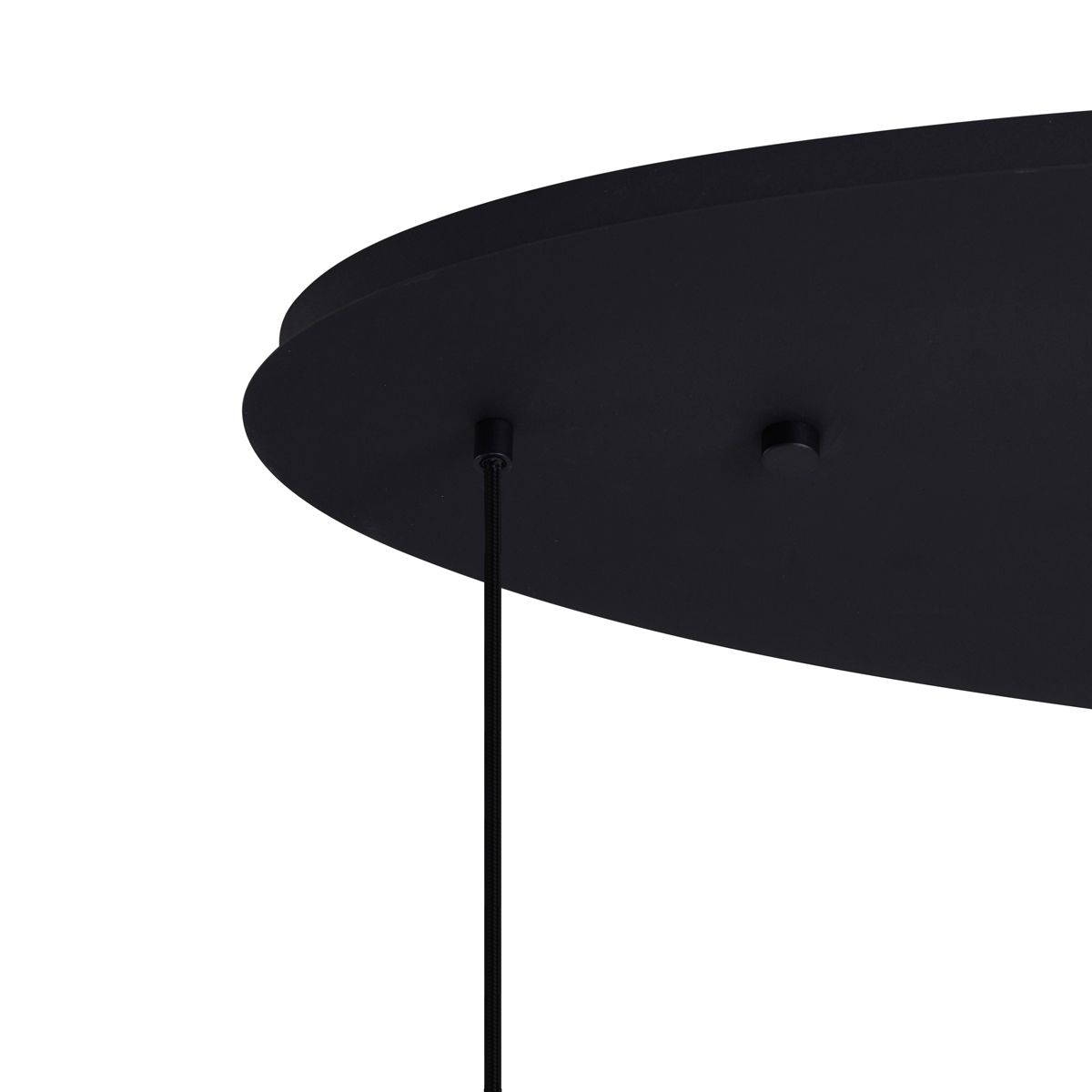 Art deco hanglamp zwart met ovale plafondplaat en groen en blauw glas 6-lichts - Douglass