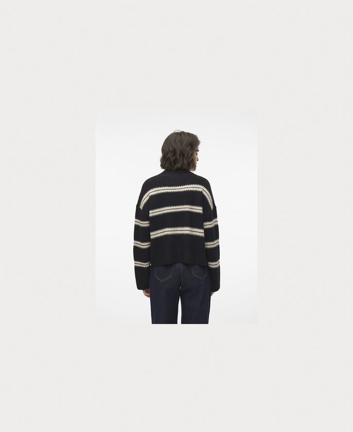 Vero Moda VMDAZZLE LS HIGHNECK PULLOVER GA BO Black/w. birch