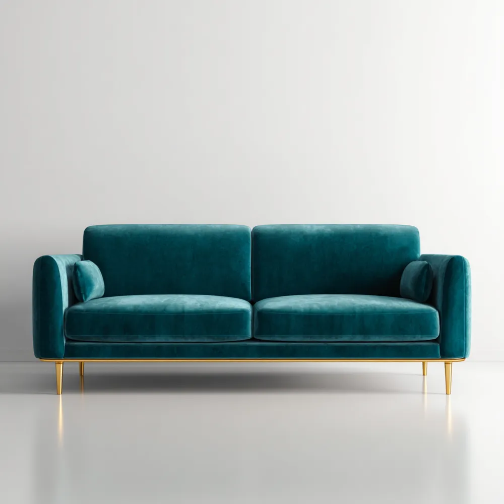 2-Sitzer-Sofa Samt 200x85x90 cm – Petrolblau – Modernes Design