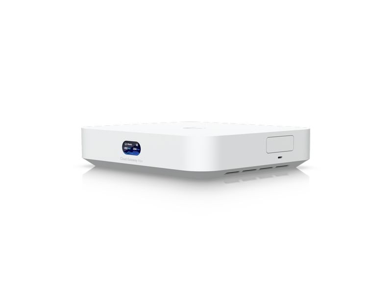 Ubiquiti VPN-Gateway UCG-MAX 512 GB SSD Kompakter 2.5G Cloud Gateway mit Unterstützung für 30  UniFi-Geräte und 300  Clients, 1.5 Gbps IPS-Routing und auswählbarem NVR-Speicher