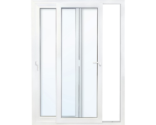 Schuifdeur, wit kunststof met gehard veiligheidsglas, 1800x2000 mm