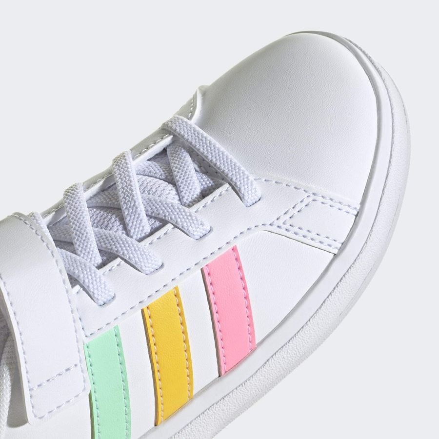 Adidas Chaussure à lacets élastiques et bride sur le dessus Grand Court Court