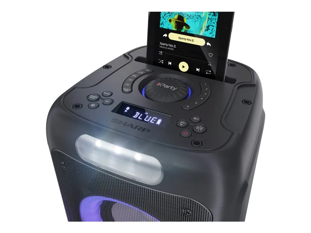 Sharp XParty Street Beat PS-949 - Festhøjttaler - trådløs - Bluetooth - App-kontrolleret - sort (gitterfarve - sort)