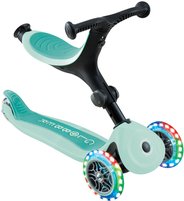 Globber Go-Up Active Lights 360° 3-hjuls Sparkesykkel, Mintgrønn