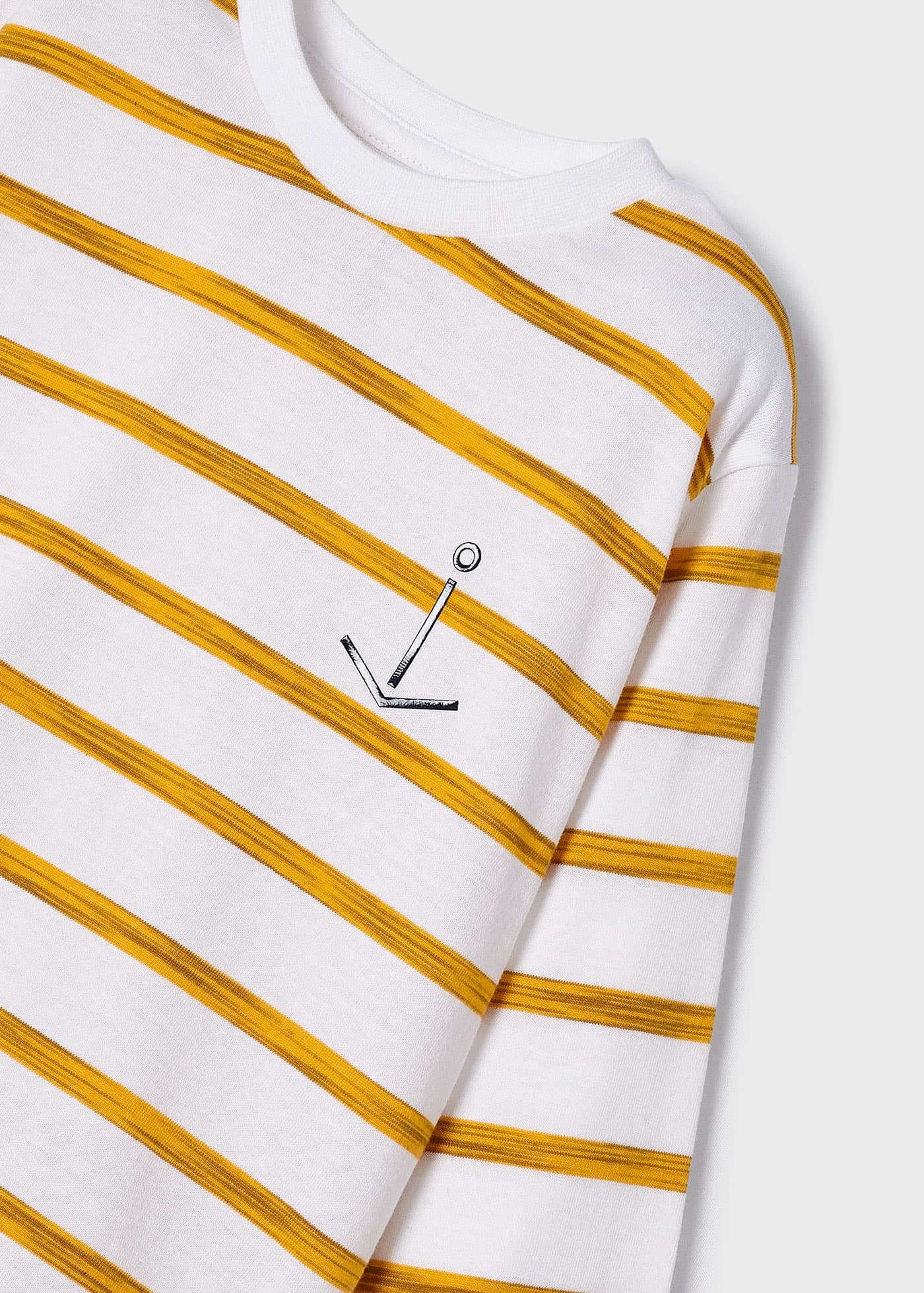 Camiseta listrada de manga comprida Better Cotton para meninos, azul marinho