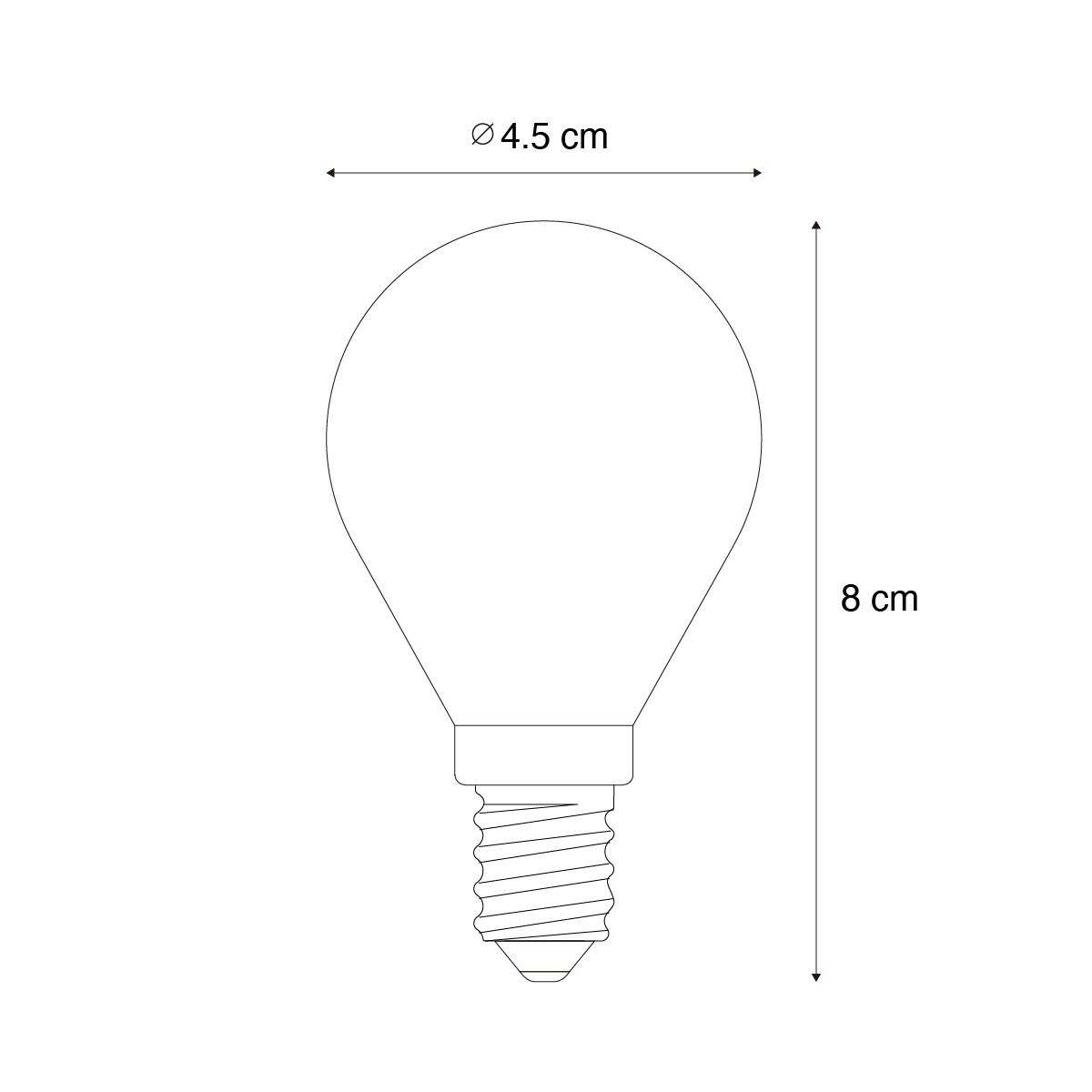 E14 dimbare LED lamp P45 goud 3W 250 lm 2200K