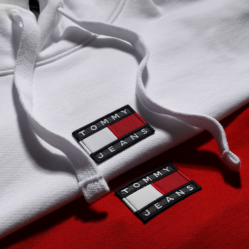 Sweat Capuche Large Tommy Badge 0904 Blanc
