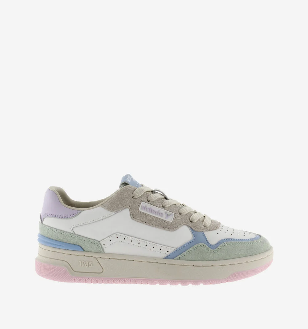 C80 - CASUAL PATCH COLORS Baskets rétro unisexes multicolores LILA
