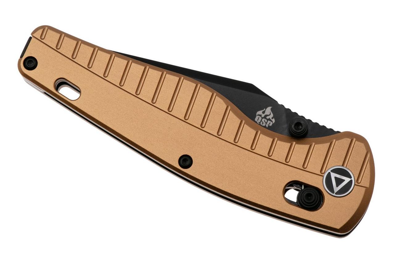 QSP Knife Reptile QS165-A2 PVD 14C28N, Champagne Aluminium, zakmes