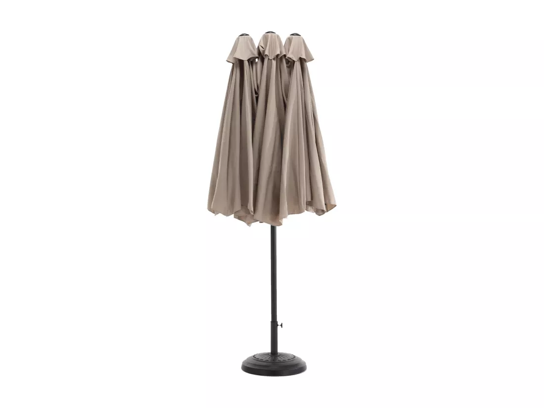 Parasol déporté - en acier et 100% tissu polyester - pour balcon jardin plage - Sans Base - 453x267x255cm - Kaki