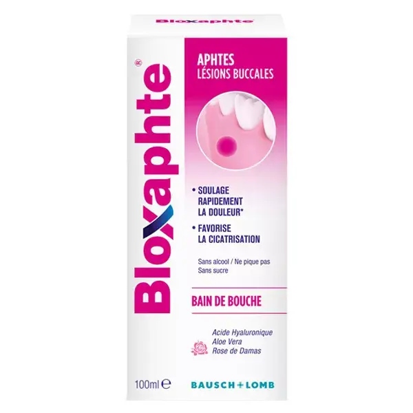 Enxaguante bucal Bausch & Lomb Bloxaphte para aftas e lesões orais 100ml