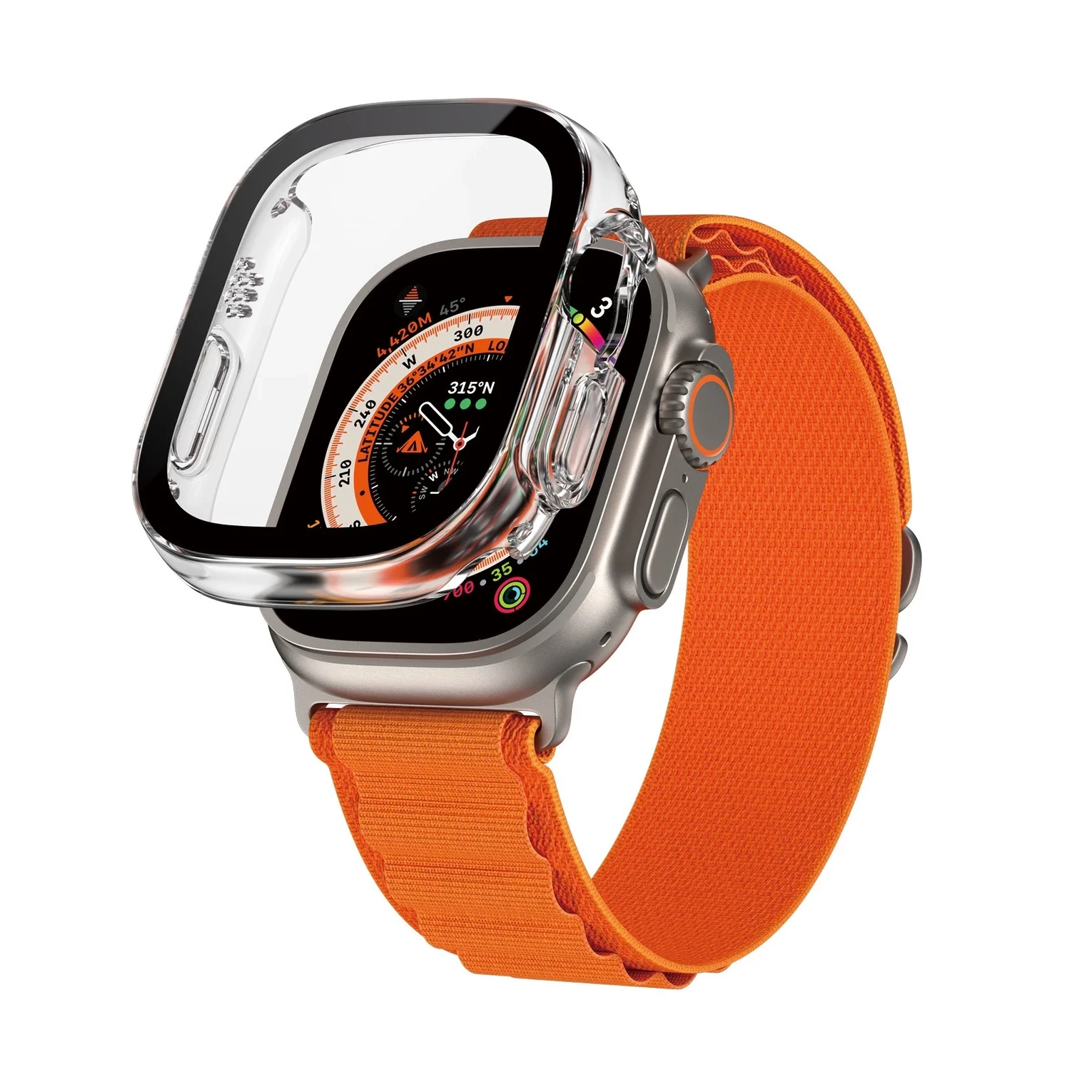Apple Watch Ultra 3 / Ultra 2 / Ultra (49 mm) Antibakterielle Panzer Glas Displayschutz mit Rahmen (3688)