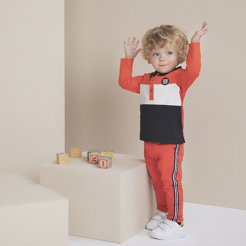 Pantalon en toile effet crinkle à bandes sur les côtés - Multicolore