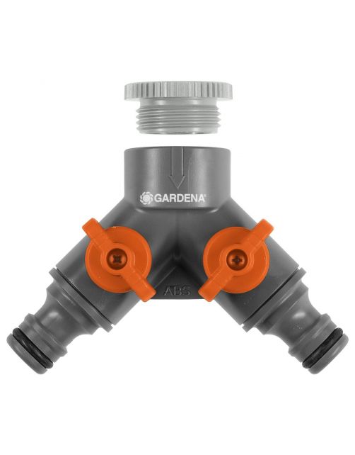 Gardena 2-Weg Ventiel 26.5 Mm (G 3\/4 Inch) \/ 21 Mm (G 1\/2 Inch) - Slangkoppeling -