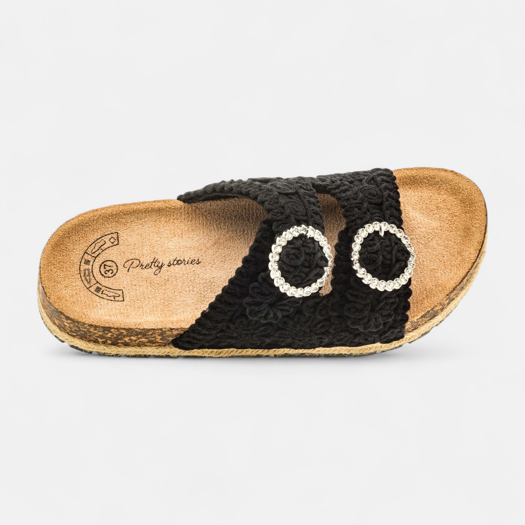 Mules semelle liège Femme noir