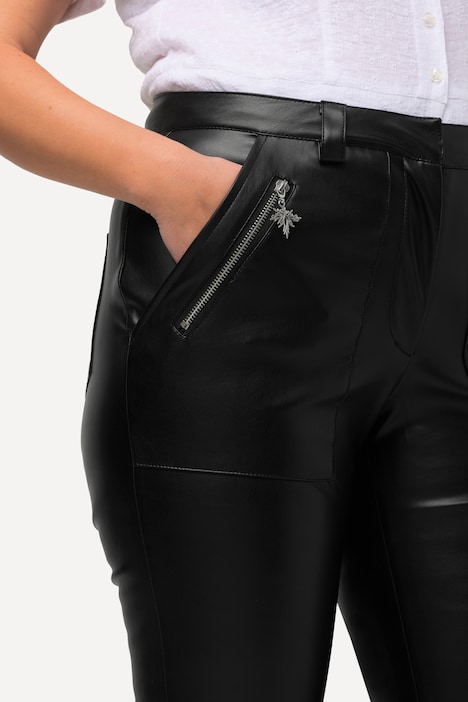 Tracht-Capri Sienna, Lederoptik, Reißverschlüsse