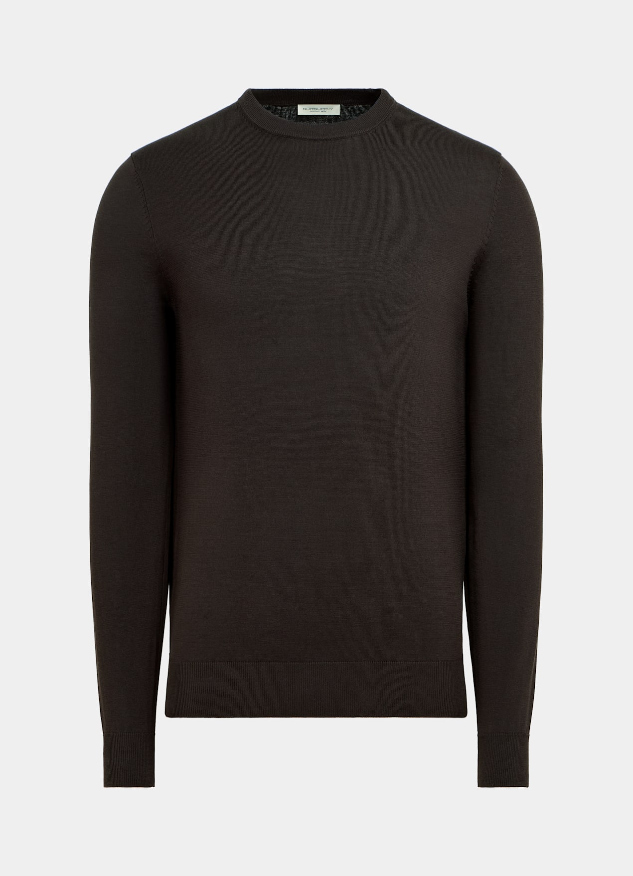 Pull col rond marron foncé