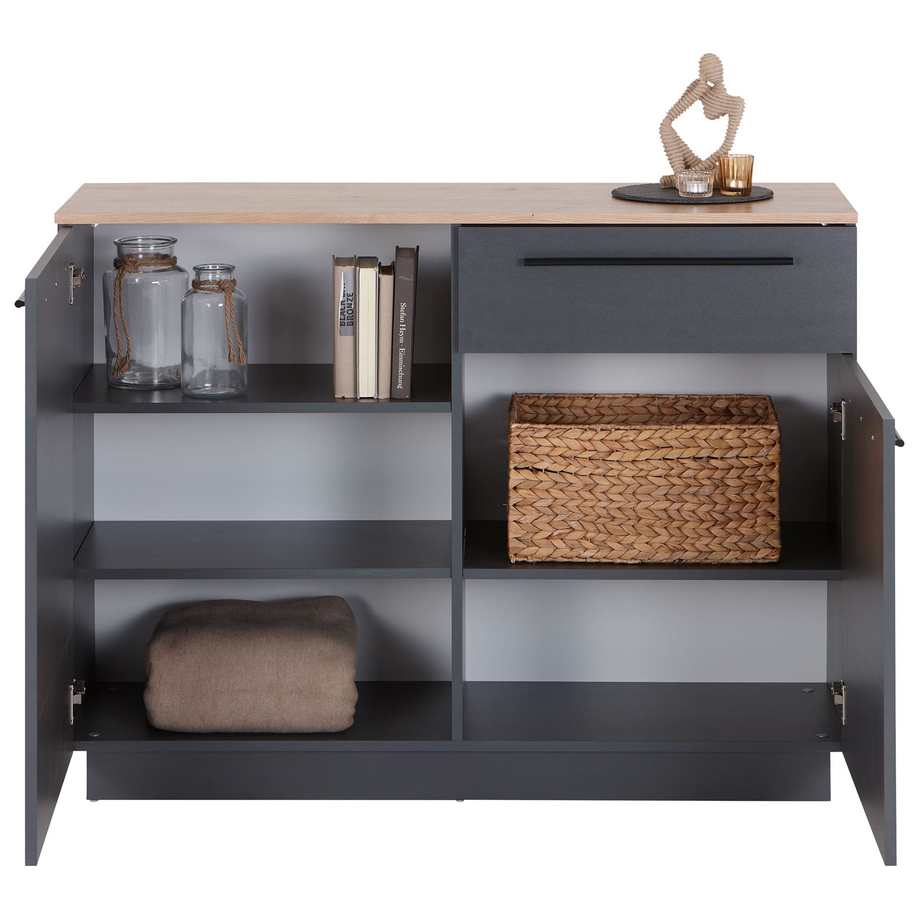 Sideboard - Artisan Eiche - anthrazit - 120 cm