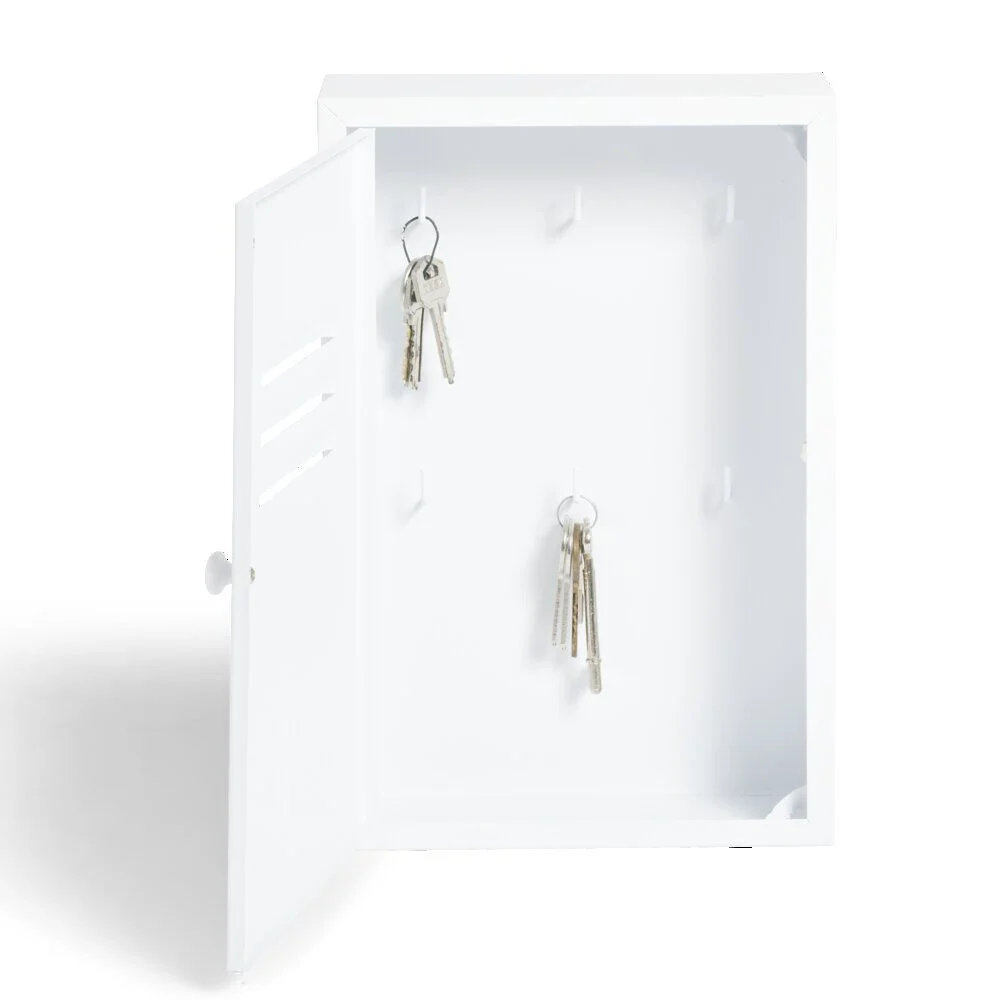 Boîte à clefs métal blanc forme casier 30x20x8cm