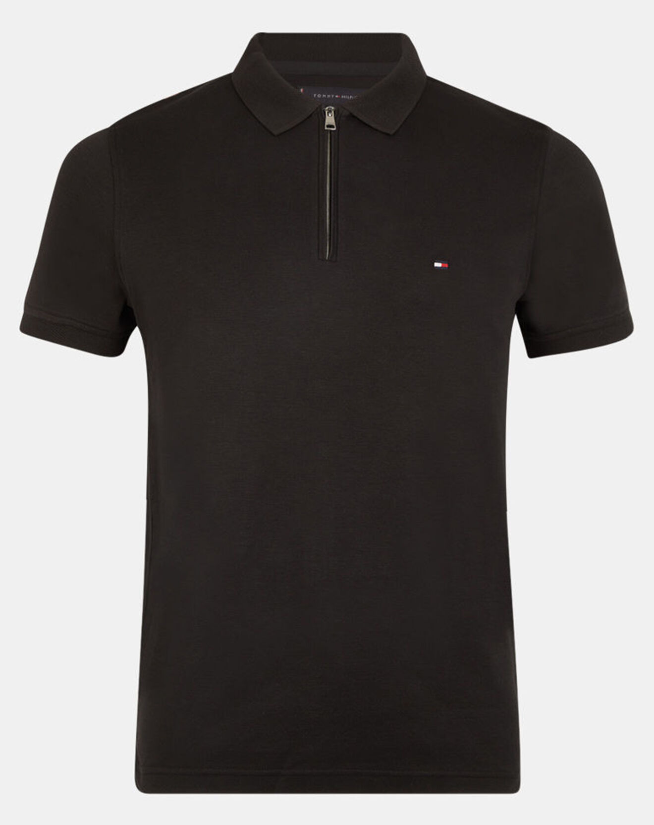Tommy Hilfiger Polo slim Zip Interlock noir