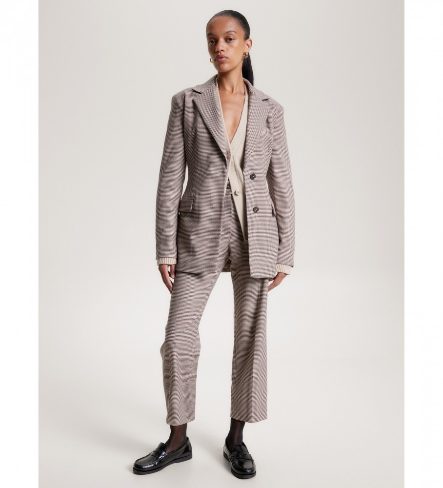 Blazer xadrez bege Tommy Hilfiger