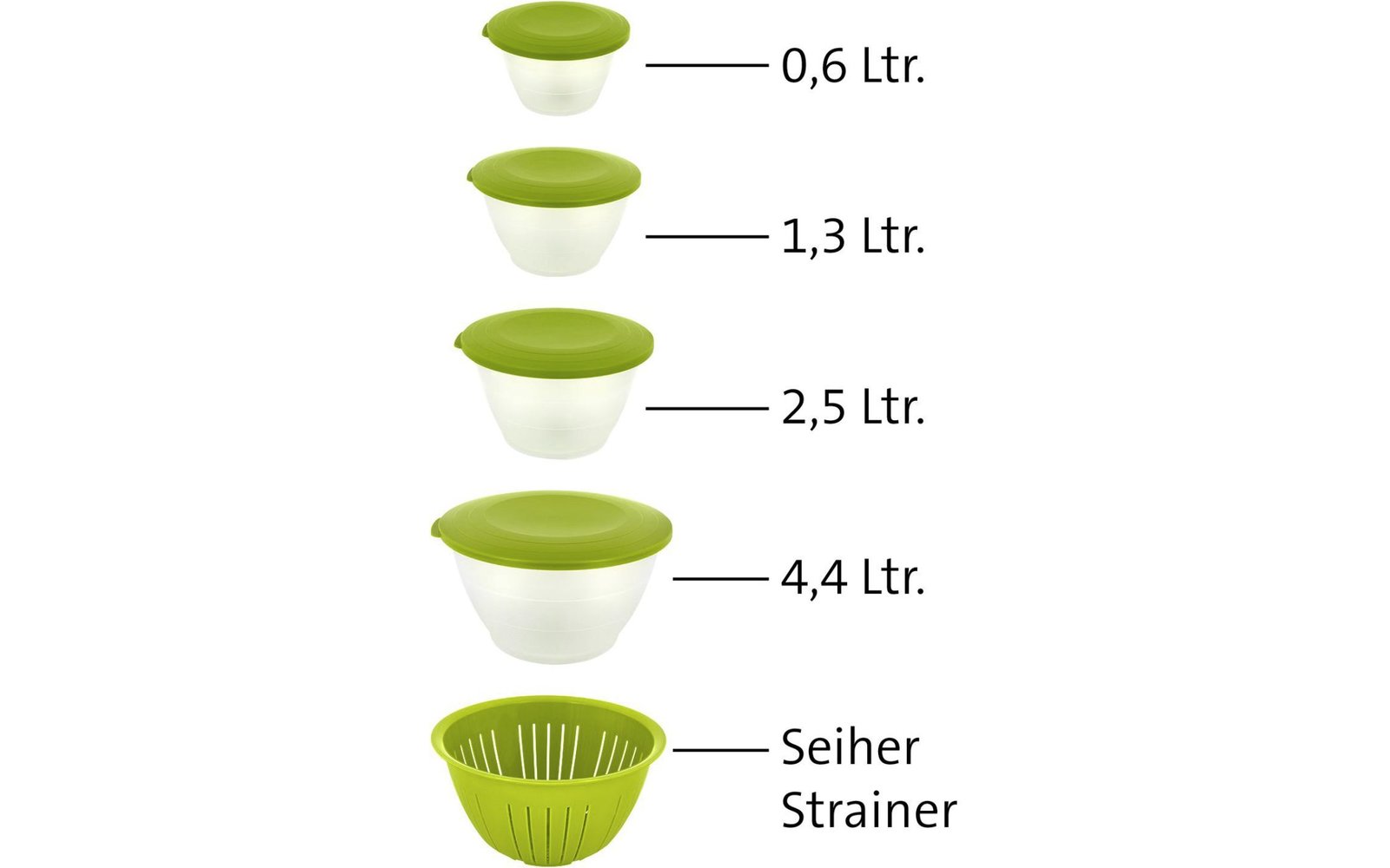 Westmark Schüssel Set Olympia 9 teilig grün