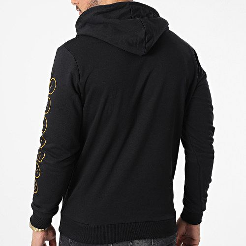 Sweat Capuche Logo Noir Orange