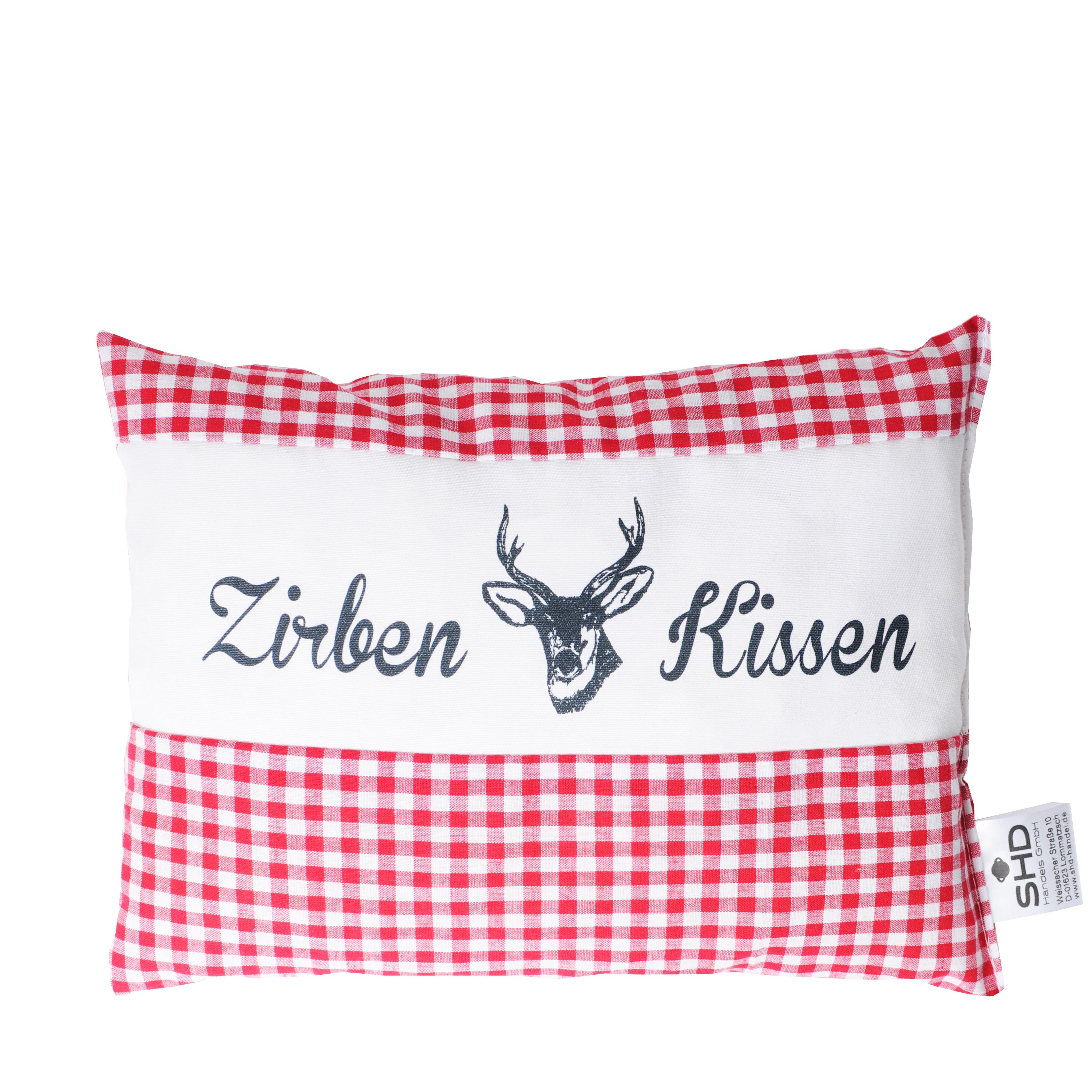 Zirbenkissen Vichy Rot 26 x 19 cm