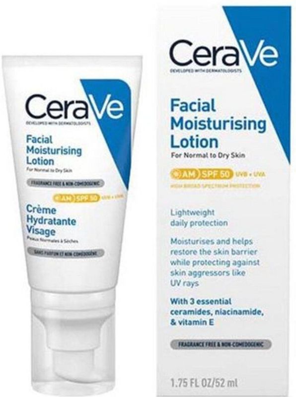 CeraVe - Dagcrème - Hydraterende Gezichtscrème - SPF50 - 52ml