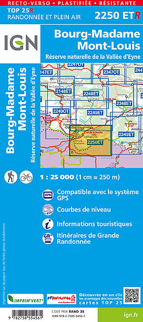 IGN - TOP25R 2250 ETR BOURG MADAME MONT-LOUIS 1 25 000