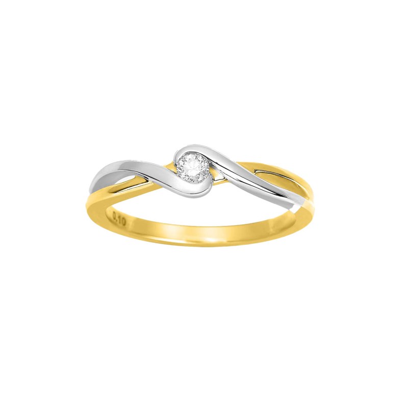 Bague Femme - Or 18 Carats - Diamant 0,1 Carats