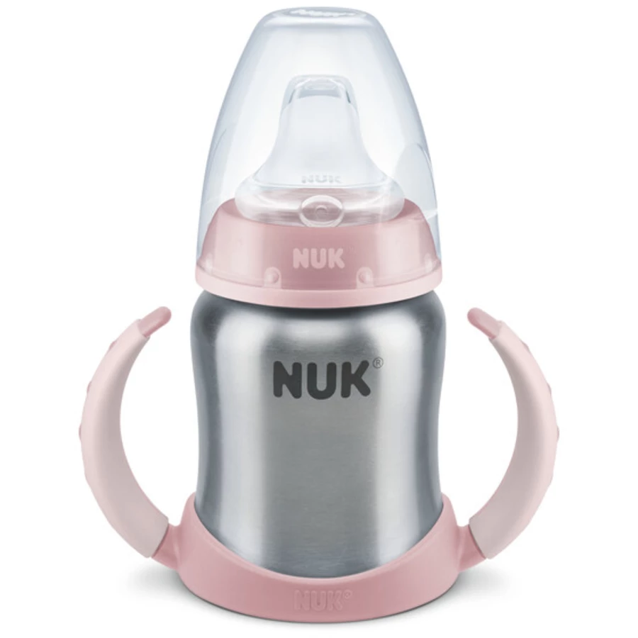 NUK Learner Cup Edelstahl Rosa Stainless Steel 125 ml Silikon