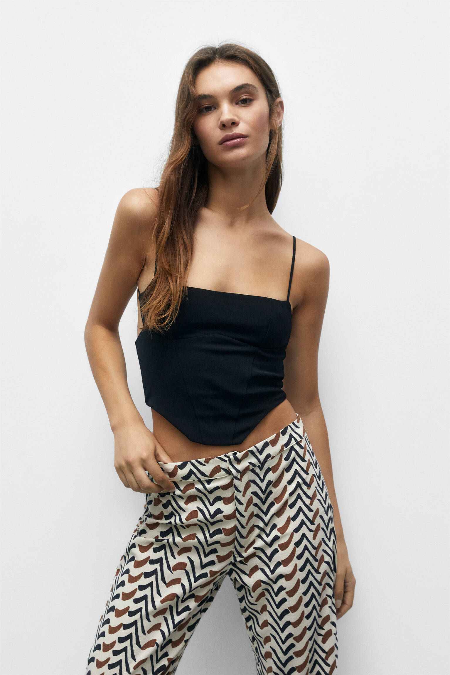 Top corset com costas abertas - Preto